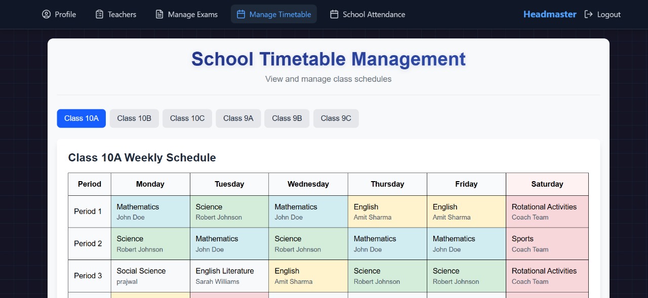 Comprehensive School Management Dashboard